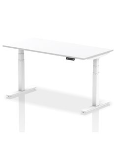 Dynamic Air 1600 x 800mm Height Adjustable Home Office Desk White Top White Leg HA01031
