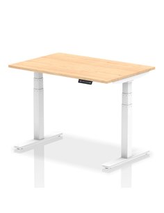Dynamic Air 1200 x 800mm Height Adjustable Home Office Desk Maple Top White Leg HA01033