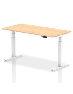 Dynamic Air 1600 x 800mm Height Adjustable Home Office Desk Maple Top White Leg HA01035