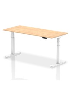 Dynamic Air 1800 x 800mm Height Adjustable Home Office Desk Maple Top White Leg HA01036