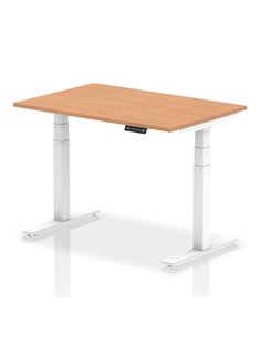 Dynamic Air 1200 x 800mm Height Adjustable Home Office Desk Oak Top White Leg HA01037