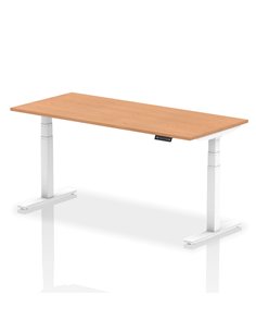 Dynamic Air 1800 x 800mm Height Adjustable Home Office Desk Oak Top White Leg HA01040