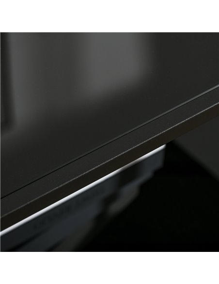 HOMCOM Modern Coffee Table with Tempered Glass Top, Cocktail Table with 2-Tier Storage and Steel Frame for Living Room, Black - pic 7317 | FastDaddyshop