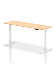 Dynamic Air 1800 x 600mm Height Adjustable Office Desk Maple Top Cable Ports White Leg HA01156
