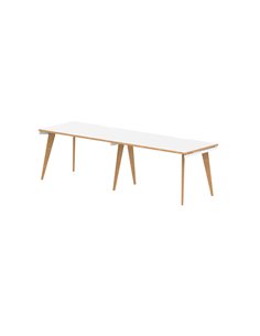 Dynamic Oslo 1200mm Single Row 2 Person Office Bench Desk White Top Natural Wood Edge White Frame OSL0117