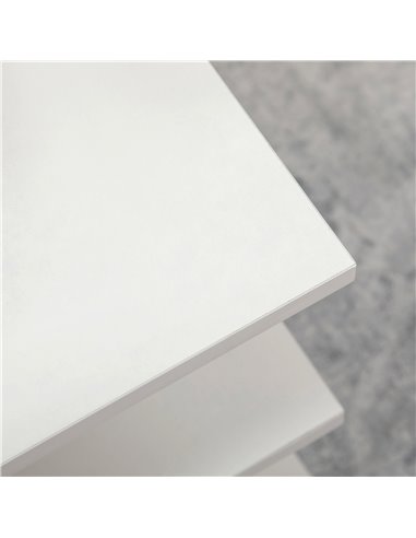 HOMCOM Square Coffee Tables for Living Room, Modern Cocktail Table with Multiple Storage Shelves, 70 x 70 x 36.5 cm, White