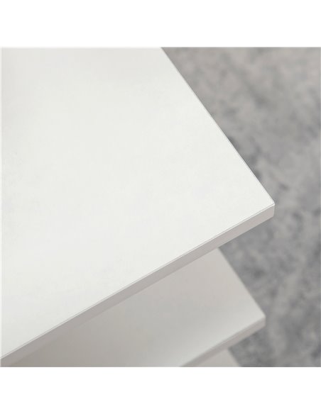 HOMCOM Square Coffee Tables for Living Room, Modern Cocktail Table with Multiple Storage Shelves, 70 x 70 x 36.5 cm, White - pic 7343 | FastDaddyshop