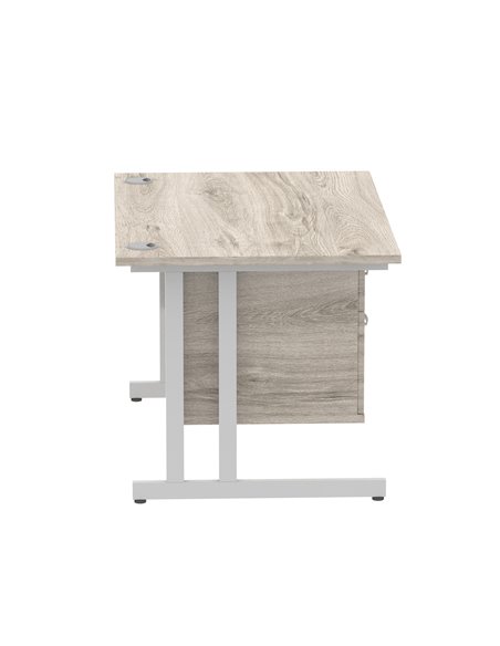 Dynamic Impulse 1200 x 800mm Straight Office Desk Grey Oak Top Cantilever 1 x 2 Drawer Fixed Pedestal I003436 - pic 73446 | FastDaddyshop