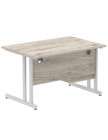 Dynamic Impulse 1200 x 800mm Straight Office Desk Grey Oak Top Cantilever 1 x 2 Drawer Fixed Pedestal I003436