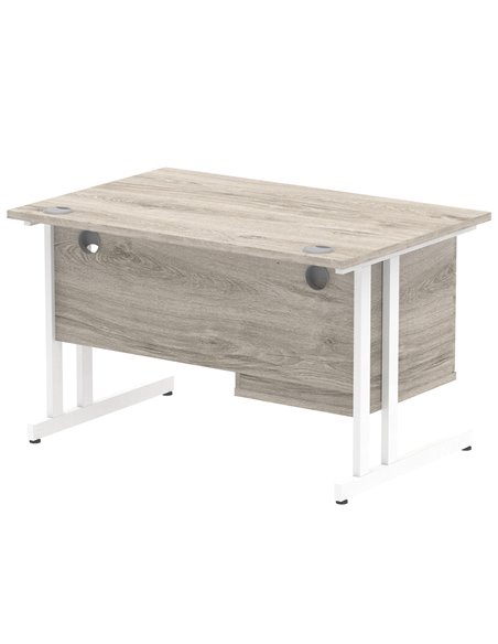 Dynamic Impulse 1200 x 800mm Straight Office Desk Grey Oak Top Cantilever 1 x 2 Drawer Fixed Pedestal I003446 - pic 73458 | FastDaddyshop