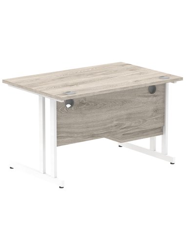 Dynamic Impulse 1200 x 800mm Straight Office Desk Grey Oak Top Cantilever 1 x 2 Drawer Fixed Pedestal I003446