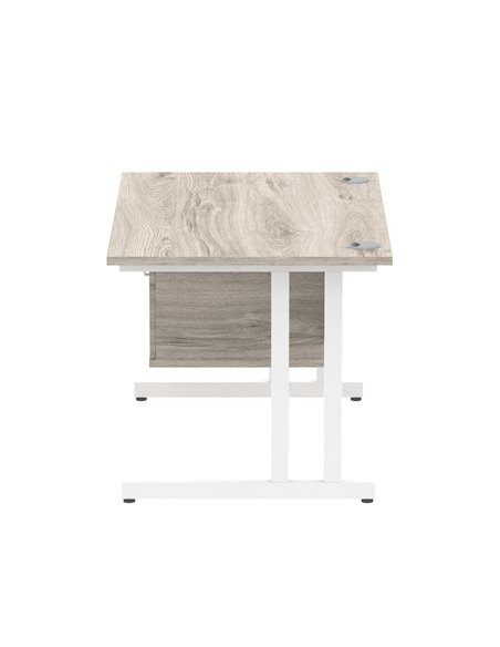 Dynamic Impulse 1200 x 800mm Straight Office Desk Grey Oak Top Cantilever 1 x 2 Drawer Fixed Pedestal I003446 - pic 73461 | FastDaddyshop