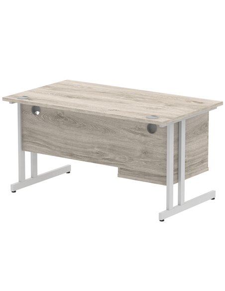 Dynamic Impulse 1400 x 800mm Straight Office Desk Grey Oak Top Cantilever 1 x 2 Drawer Fixed Pedestal I003461 - pic 73471 | FastDaddyshop