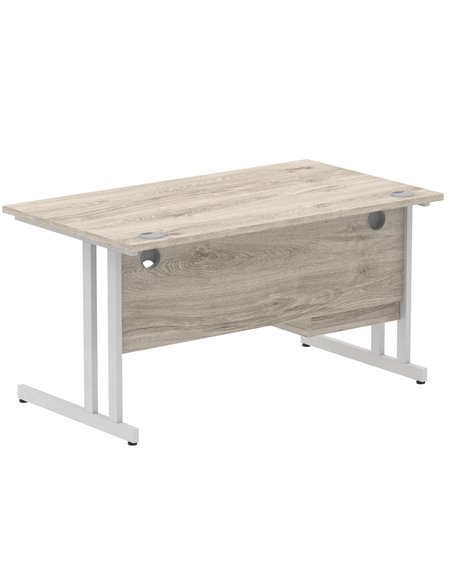 Dynamic Impulse 1400 x 800mm Straight Office Desk Grey Oak Top Cantilever 1 x 2 Drawer Fixed Pedestal I003461 - pic 73473 | FastDaddyshop