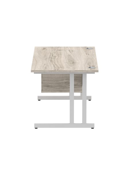 Dynamic Impulse 1400 x 800mm Straight Office Desk Grey Oak Top Cantilever 1 x 2 Drawer Fixed Pedestal I003461 - pic 73474 | FastDaddyshop
