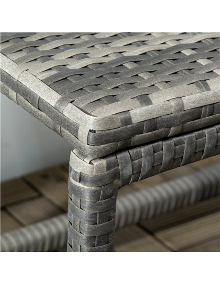 Outsunny Outdoor Coffee Table, Garden PE Rattan Side Table with Plastic Board Under the Full Woven Table Top and X-Shape Support - pic 7397 | FastDaddyshop