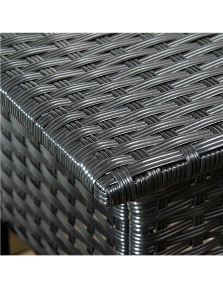 Outsunny Rattan Side Table, Outdoor Coffee Table, with Plastic Board Under the Full Woven Table Top for Patio, Garden, Balcony,  - pic 7405 | FastDaddyshop