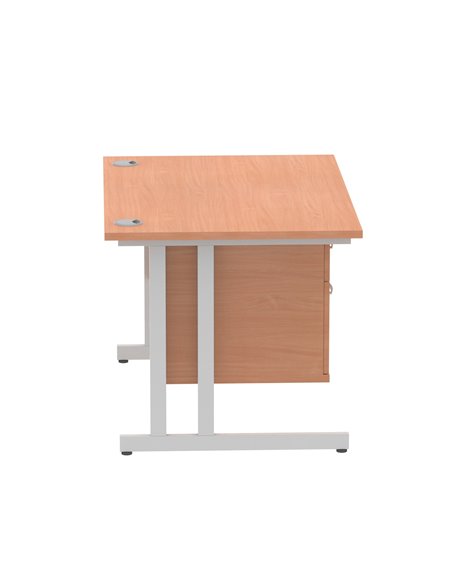 Dynamic Impulse 1200 x 800mm Straight Office Desk Beech Top Cantilever 1 x 2 Drawer Fixed Pedestal MI001688 - pic 74076 | FastDaddyshop