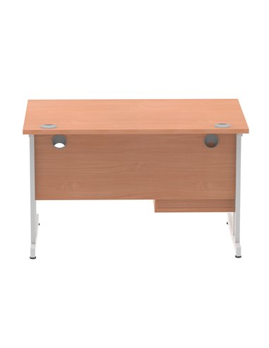 Dynamic Impulse 1200 x 800mm Straight Office Desk Beech Top Cantilever 1 x 2 Drawer Fixed Pedestal MI001688