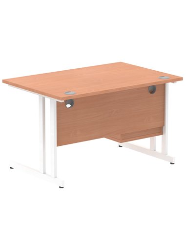 Dynamic Impulse 1200 x 800mm Straight Office Desk Beech Top Cantilever 1 x 2 Drawer Fixed Pedestal MI001692