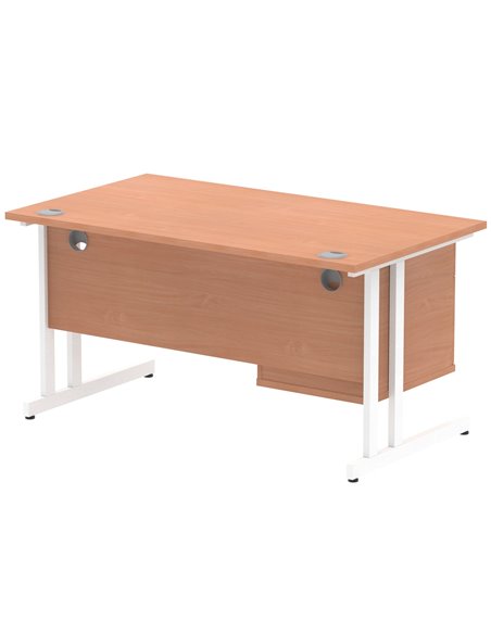Dynamic Impulse 1400 x 800mm Straight Office Desk Beech Top Cantilever 1 x 2 Drawer Fixed Pedestal MI001693 - pic 74105 | FastDaddyshop