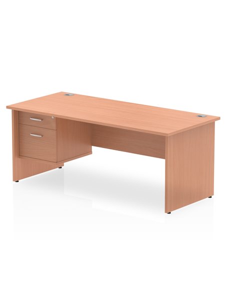 Dynamic Impulse 1800 x 800mm Straight Office Desk Beech Top Panel End 1 x 2 Drawer Fixed Pedestal MI001736 - pic 74150 | FastDaddyshop