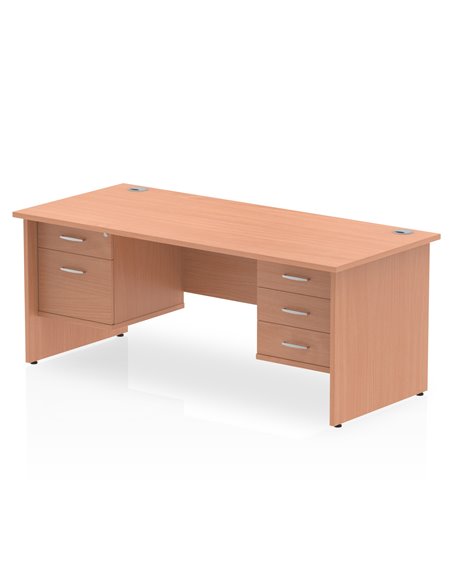 Dynamic Impulse 1800 x 800mm Straight Office Desk Beech Top Panel End 1 x 2 Drawer 1 x 3 Drawer Fixed Pedestal MI001752 - pic 74165 | FastDaddyshop