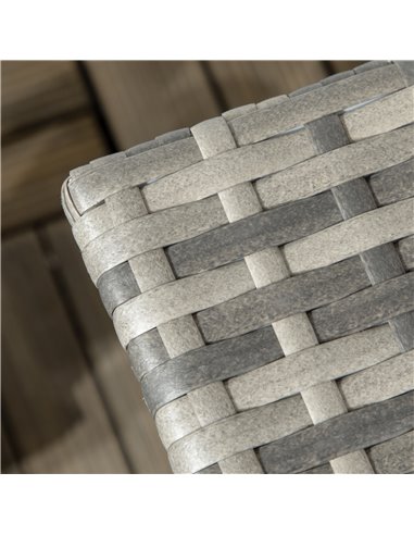 Outsunny Rattan Side Table, Outdoor Coffee Table, with Plastic Board Under the Full Woven Table Top for Patio, Garden, Balcony, 
