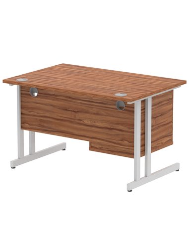 Dynamic Impulse 1200 x 800mm Straight Office Desk Walnut Top Cantilever 1 x 2 Drawer Fixed Pedestal MI001919