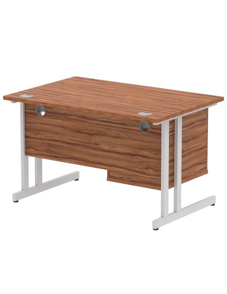 Dynamic Impulse 1200 x 800mm Straight Office Desk Walnut Top Cantilever 1 x 2 Drawer Fixed Pedestal MI001919 - pic 74219 | FastDaddyshop