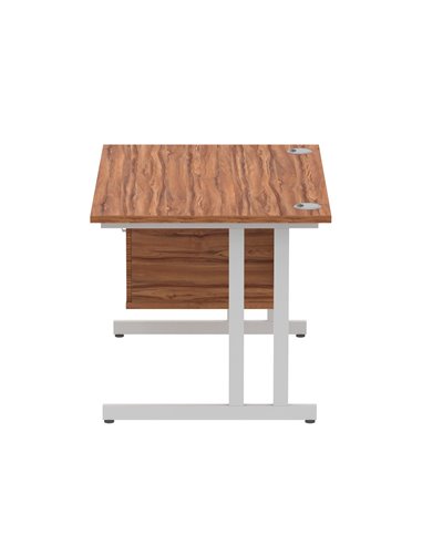 Dynamic Impulse 1200 x 800mm Straight Office Desk Walnut Top Cantilever 1 x 2 Drawer Fixed Pedestal MI001919