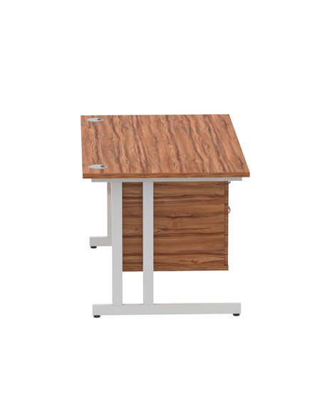 Dynamic Impulse 1400 x 800mm Straight Office Desk Walnut Top Cantilever 1 x 2 Drawer Fixed Pedestal MI001920 - pic 74226 | FastDaddyshop