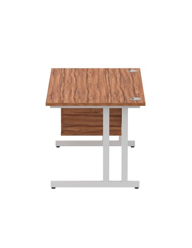 Dynamic Impulse 1400 x 800mm Straight Office Desk Walnut Top Cantilever 1 x 2 Drawer Fixed Pedestal MI001920