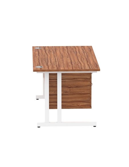 Dynamic Impulse 1400 x 800mm Straight Office Desk Walnut Top Cantilever 1 x 2 Drawer Fixed Pedestal MI001924 - pic 74246 | FastDaddyshop