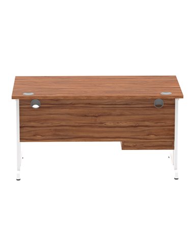 Dynamic Impulse 1400 x 800mm Straight Office Desk Walnut Top Cantilever 1 x 2 Drawer Fixed Pedestal MI001924