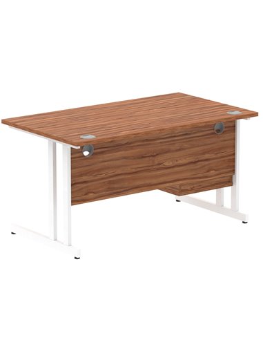 Dynamic Impulse 1400 x 800mm Straight Office Desk Walnut Top Cantilever 1 x 2 Drawer Fixed Pedestal MI001924