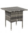 Outsunny Rattan Coffee Table with Plastic Board Under the Full Woven Table Top, Mixed Grey