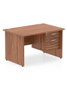 Dynamic Impulse 1200 x 800mm Straight Office Desk Walnut Top Panel End 1 x 2 Drawer Fixed Pedestal MI001969 2