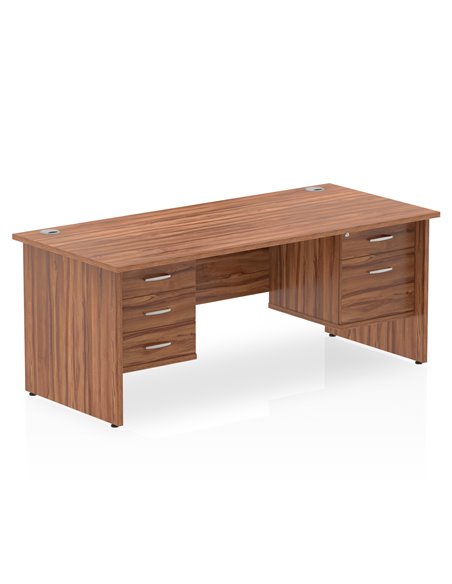 Dynamic Impulse 1600 x 800mm Straight Office Desk Walnut Top Panel End 1 x 2 Drawer 1 x 3 Drawer Fixed Pedestal MI001987 - pic 74308 | FastDaddyshop