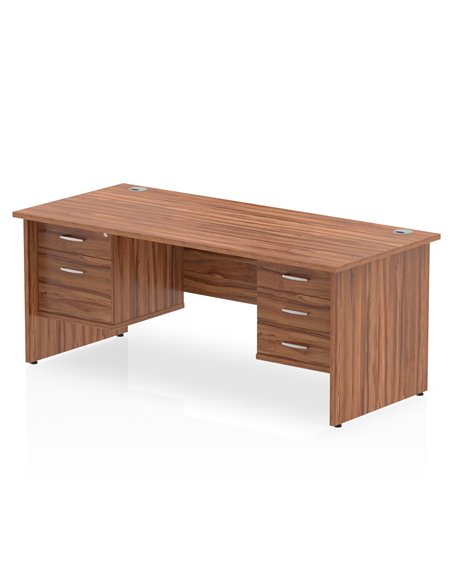 Dynamic Impulse 1800 x 800mm Straight Office Desk Walnut Top Panel End 1 x 2 Drawer 1 x 3 Drawer Fixed Pedestal MI001988 - pic 74309 | FastDaddyshop
