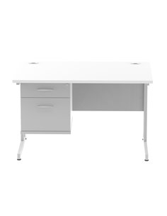 Dynamic Impulse 1200 x 800mm Straight Office Desk White Top Cantilever 1 x 2 Drawer Fixed Pedestal MI002205 2
