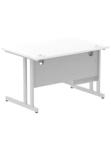 Dynamic Impulse 1200 x 800mm Straight Office Desk White Top Cantilever 1 x 2 Drawer Fixed Pedestal MI002205