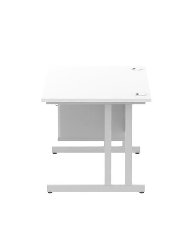 Dynamic Impulse 1200 x 800mm Straight Office Desk White Top Cantilever 1 x 2 Drawer Fixed Pedestal MI002205