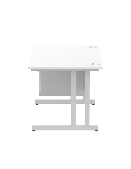 Dynamic Impulse 1200 x 800mm Straight Office Desk White Top Cantilever 1 x 2 Drawer Fixed Pedestal MI002205 - pic 74366 | FastDaddyshop