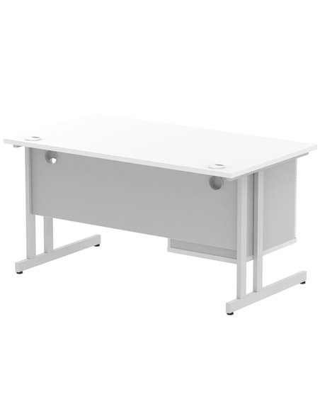 Dynamic Impulse 1400 x 800mm Straight Office Desk White Top Cantilever 1 x 2 Drawer Fixed Pedestal MI002206 - pic 74371 | FastDaddyshop