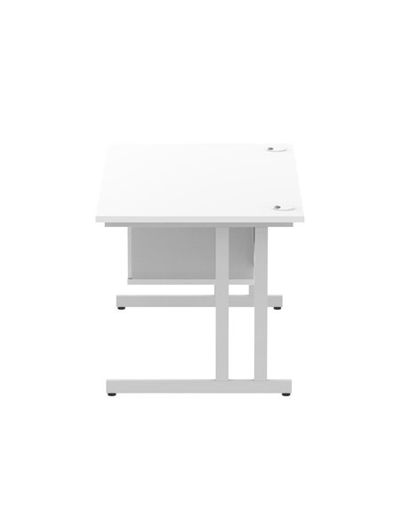 Dynamic Impulse 1400 x 800mm Straight Office Desk White Top Cantilever 1 x 2 Drawer Fixed Pedestal MI002206 - pic 74374 | FastDaddyshop