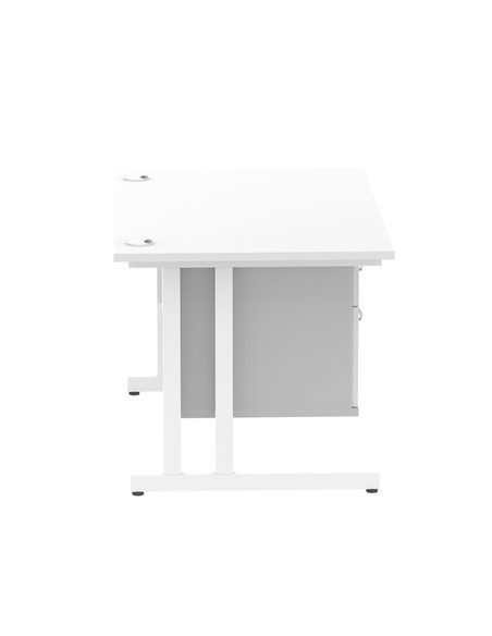 Dynamic Impulse 1200 x 800mm Straight Office Desk White Top Cantilever 1 x 2 Drawer Fixed Pedestal MI002209 - pic 74382 | FastDaddyshop