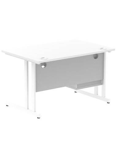 Dynamic Impulse 1200 x 800mm Straight Office Desk White Top Cantilever 1 x 2 Drawer Fixed Pedestal MI002209