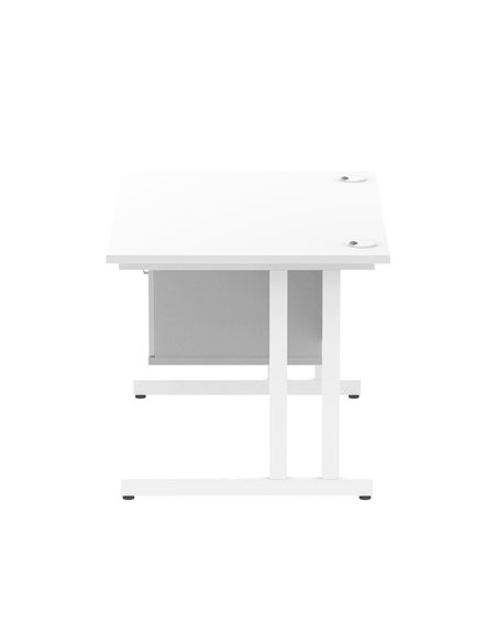 Dynamic Impulse 1200 x 800mm Straight Office Desk White Top Cantilever 1 x 2 Drawer Fixed Pedestal MI002209 - pic 74386 | FastDaddyshop
