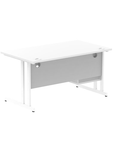 Dynamic Impulse 1400 x 800mm Straight Office Desk White Top Cantilever 1 x 2 Drawer Fixed Pedestal MI002210